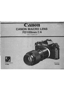 Canon FD Lenses manual. Camera Instructions.